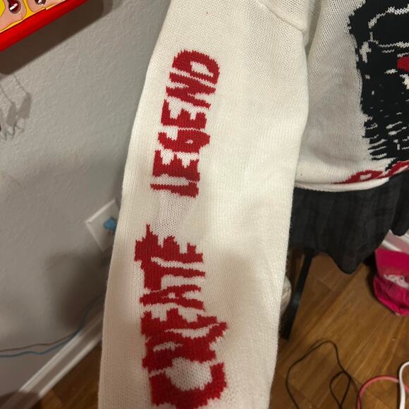 Shein Skeleton Halloween White and red knitted sweater - Picture 5 of 8